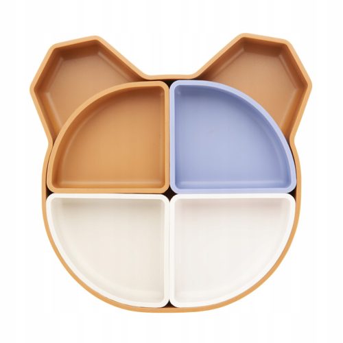  Silicone bowl with removable 4in1 compartments in the shape of a teddy bear