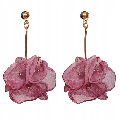  Blossom Silk Flower Earrings DIRTY PINK