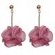  Blossom Silk Flower Earrings DIRTY PINK