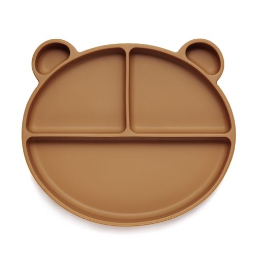  Silicone plate with 3 compartments in the shape of a teddy bear