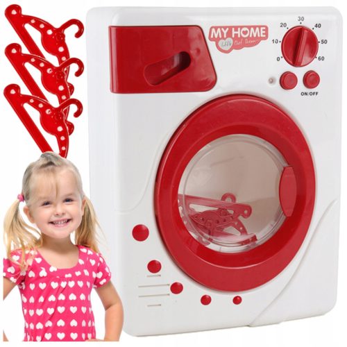  AUTOMATIC Washing Machine Household Appliances Set Moving Drum Sounds Light Washing Toy