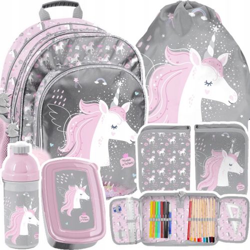  Paso School Backpack with Multiple Compartments Pink, Grey and Silver Tones, Multicoloured 19 l + 4 more products