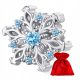  H015 Snowflake with blue crystals silver charm bead beads