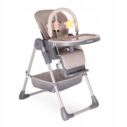  Jordgubbe foldable feeding chair, tray, footrest, brown headband