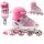  Patins à roues alignées patin à roulettes réglable rose 38-41 roue LED