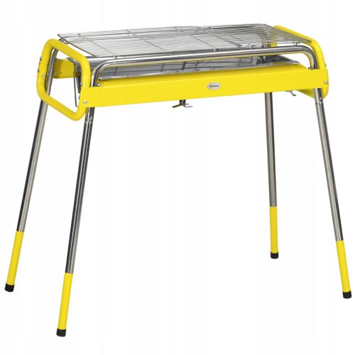  Folding Tourist Grill with Two Grids, Grill Plate, Removable Tray