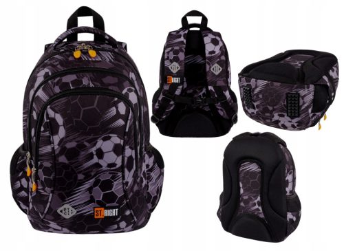 Youth School Backpack with 3 Compartments and Soccer Ball Design