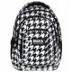 BackUP School Backpack with 4 Compartments and Geometric Black-and-White Design