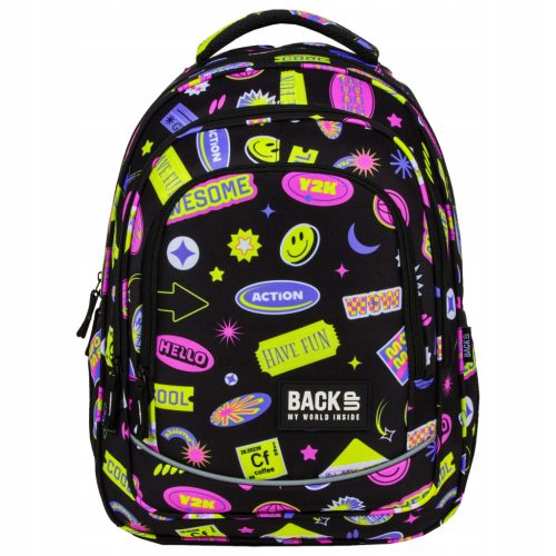 Y2K Style 3-Compartment Youth School Backpack for Girls - Black