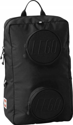 LEGO 1x2 Brick 18L School Backpack for Kids - Black Polyester with Safety Features
