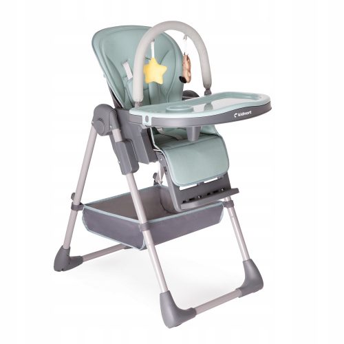  Jordgubbe foldable feeding chair with tray, footrest and green headband