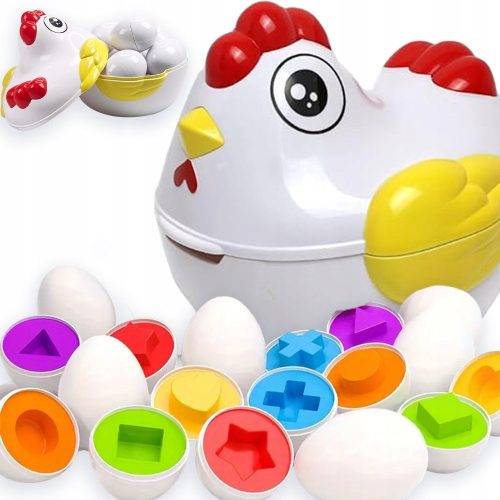  Hen with Eggs MONTESSORI LEARN COLORS AND SHAPES Sorting Puzzle LARGE