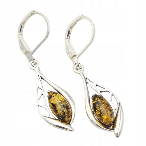  SILVER EARRINGS WITH AMBER silver 925