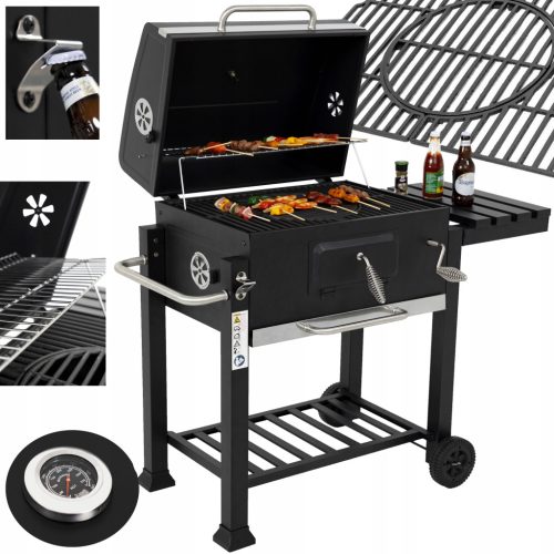  GARDEN CHARCOAL GRILL LARGE BBQ CAST IRON GRID PRIMAVEO MAJESTAT + MAT