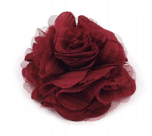  Brooch Pin Flower Rose Burgundy 9 cm /2886