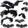  REALISTIC RUBBER BAT DECORATION 10 PIECES HALLOWEEN VARIOUS SIZES