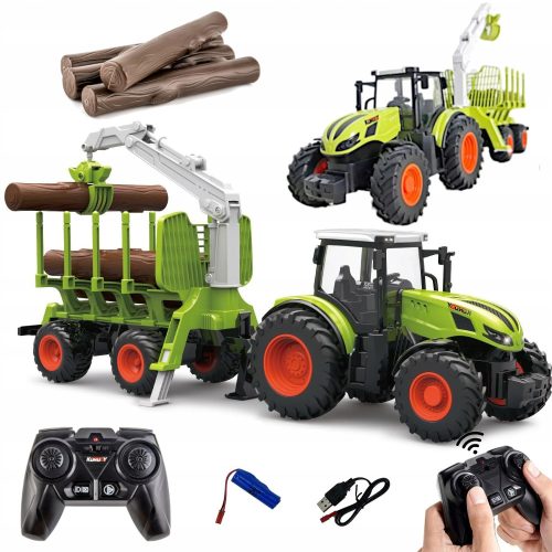  LARGE REMOTE CONTROLLED TRACKER TRACTOR WITH TRAILER RC REMOTE LIFT