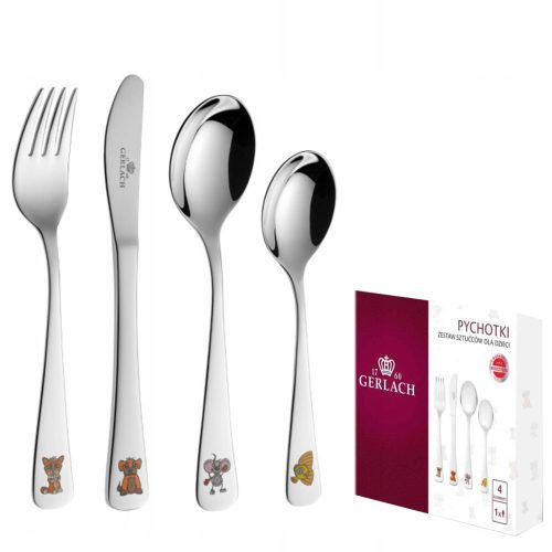  Gerlach Pychotki children's cutlery made of stainless steel, 4 pieces