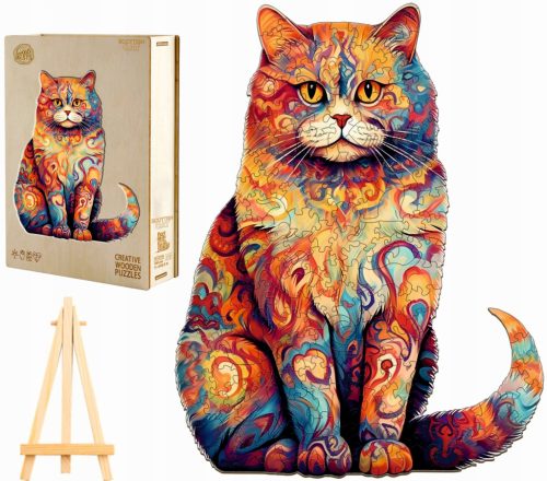  LARGE WOODEN PUZZLE 230 PIECES SCOTTISH CAT IN A WOODEN BOX