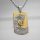  GOLD TITANIUM PENDANT DOG TAG WAVE LEMON + CHAIN AND BOX