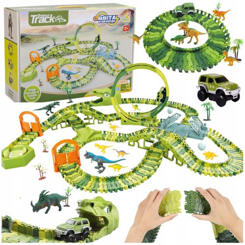  MEGA RACE TRACK DINOSAUR PARK XXL DINO CAR 324 Elements LOOP