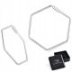  K600 Minimalist Hexagon Clasps Earrings Silver 925