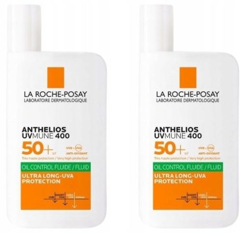 La Roche-Posay Anthelios UVMune 400 Oil Control SPF50+ Fluid 50ml - Twin Pack
