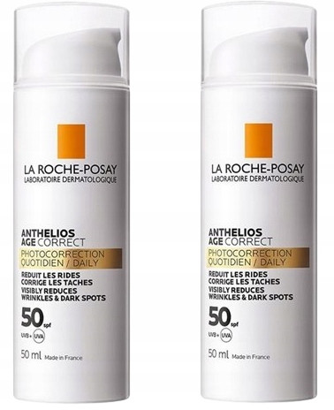 La Roche-Posay Anthelios Age Correct SPF50 Sunscreen Cream 50ml, 2-Pack