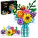  BLOCKS FLOWERS BOUQUET WITH VASE DECORATIVE CREATIVE GIFT ETERNAL 1853pcs