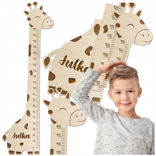  Wooden measuring stick with the name of a 3D giraffe