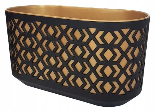  Flowerpot Lamela 39.5 cm x 19 x 20.5 cm plastic black, yellow and gold tones