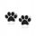  NASSARIUS EARRINGS PAW DOG CAT SILVER BLACK