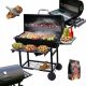  GARDEN CHARCOAL GRILL WITH LID AND SHELVES VL09-A1 BLACK