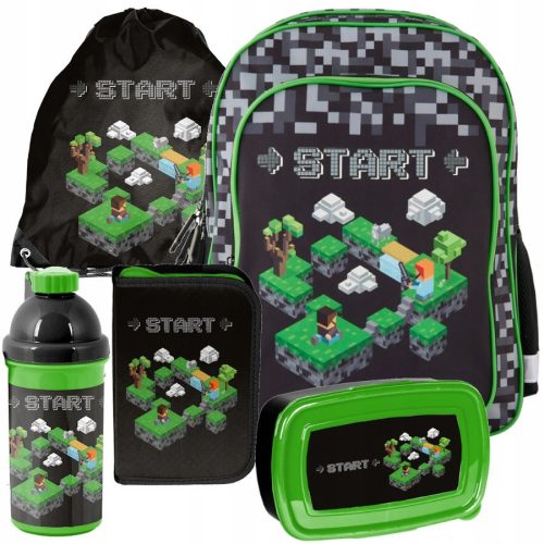  Minecraft Multi-Compartment School Backpack Paso Black, Grey and Silver Tones, Green Tones, Multicolor 18 l + 4 more products