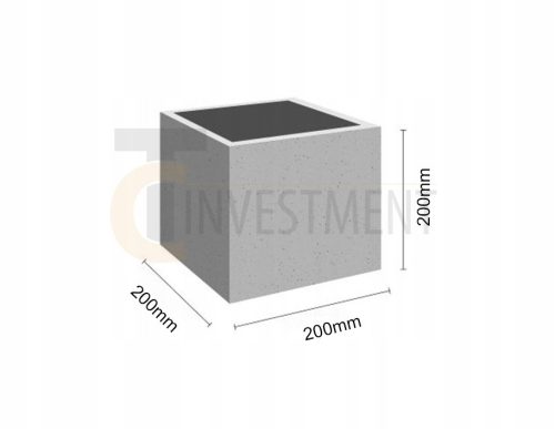  TC Investment flowerpot 20 cm x 20 x 20 cm concrete