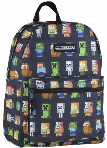  Minecraft Astra School Backpack with One Compartment, Black, Grey and Silver Tones, Green Tones, Multicoloured, 16 l