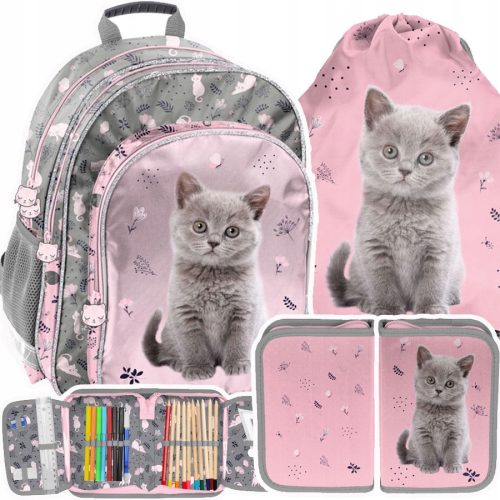  Paso School Backpack with Multiple Compartments Pink, Grey and Silver Tones, Multicoloured 19 l + 2 more products