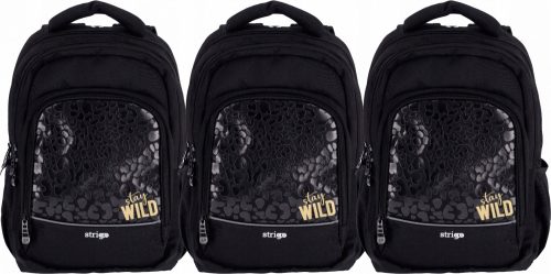 Strigo Misty Black Wild x3 School Backpack – Spacious & Lightweight