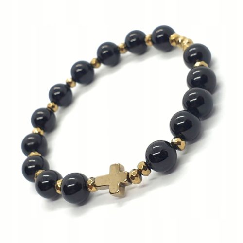  ROSARY bracelet for hand Tourmaline black balls