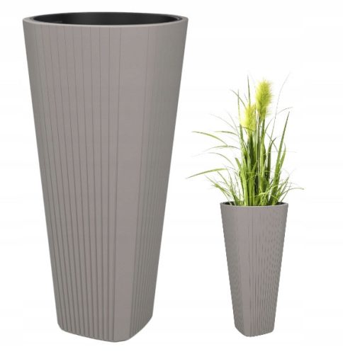  Flowerpot Grando, 39 cm x 39 x 80 cm, diameter 39 cm, plastic in brown and beige tones