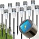  10× NTGARDEN embedded solar lamp, silver, 38 cm, 1 pc.