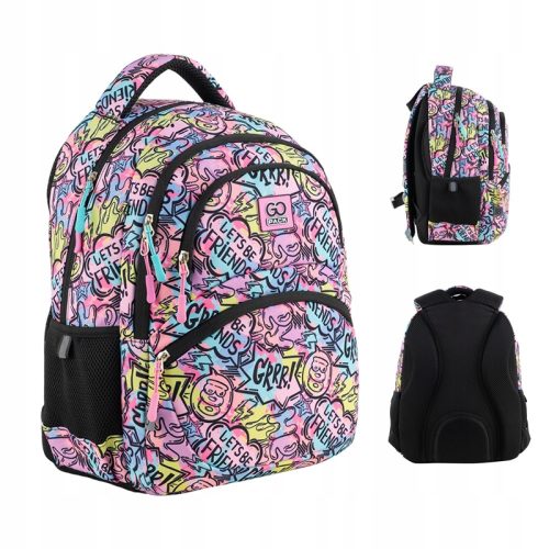  GoPack Multi-Compartment School Backpack, Multicolor, 17 Years