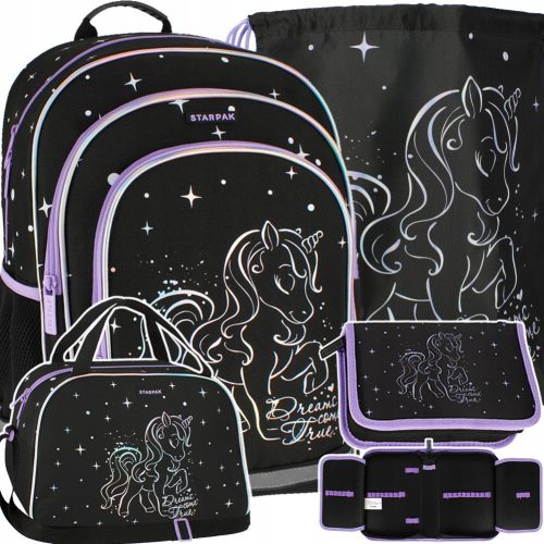  Starpak Multi-Compartment School Backpack, Black, Grey and Silver Tones, 23 l + 3 more products