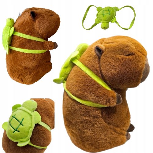  PLUSH CAPYBARA TOY WITH BACKPACK 23 CM WITH PLUSH TURTLE PLUSH TOY