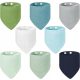  8x Cotton Bibs for Babies, Smooth Kids Multipack Bib