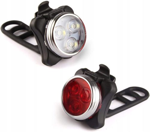  BICYCLE LIGHT FRONT REAR USB LED SET