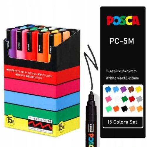  Posca PC-3M Marker mit Posterfarbe, 8er-Set