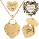  Necklace with ENGRAVING envelope note HEART golden gift + FREE ENGRAVING