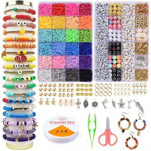  BEAD SET FOR MAKING JEWELRY, BRACELETS, LETTERS, BEADS, GIFT