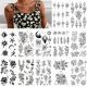  TATTOOS WOMEN'S TATTOO FLOWERS BUTTERFLIES WATERPROOF TEMPORARY CASE 12 SHEETS